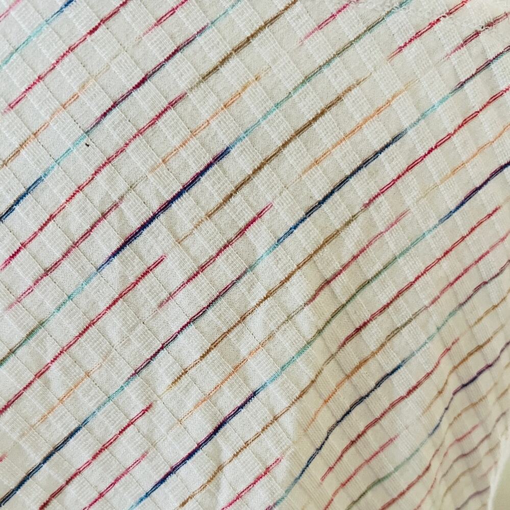 Maeve Leila Wrap Top Cream with color stripes Size Large - Picture 10 of 10